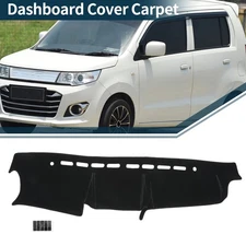 Dashboard Dash Cover Mat for Suzuki Jimny JB64 JB7 18-24 w/ Sticker Black 1 Set