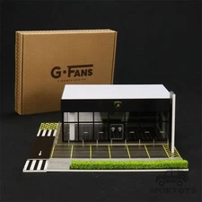 Diorama 1/64 Diecast Car Garage Model LED Parking Lot Scene Display Case Gift US