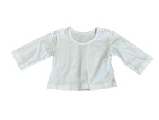 George Unisex First Size 100% Cotton White Round Neck Long Sleeve T-Shirt