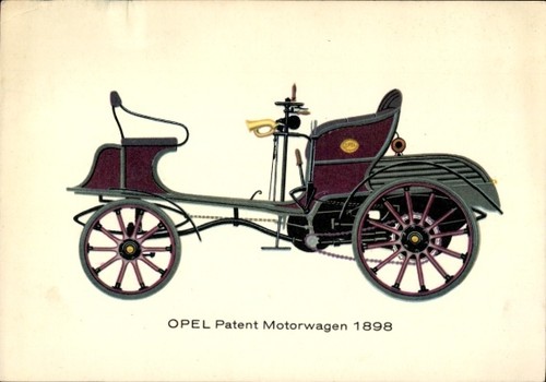 Künstler Ak Opel Patent Motorwagen 1898, Oldtimer - 11419218