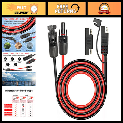 20FT 10AWG Solar Panel SAE Adapter Cable - RV Extension for Battery Charger Kit