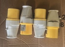 4 x YELLOW 110V 16 AMP 3 PIN INDUSTRIAL SITE PLUG MALE