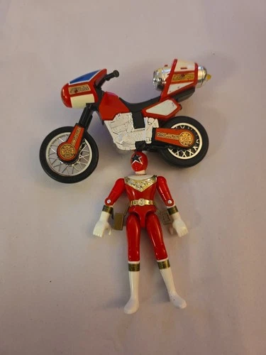 Vintage 1996 Power Rangers Red Zeo Ranger V and Zeo Jet Cycle