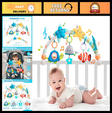 Musical Baby Bassinet Stroller Crib Mobile Toy - Infant Clip-On Arch with Music