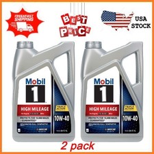 2 pack Mobil 1 High Mileage Full Synthetic Motor Oil 10W-40 5 Quart FREESHIPPING 21.60 per gallon