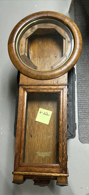 06-22 Antique Original Seth Thomas #2 Regulator Clock Case in Sawn Oak Veneers