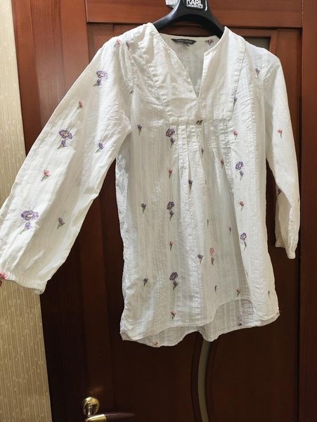 Women Laura Ashley Shirt White Cotton 38 / M / 46 #A335