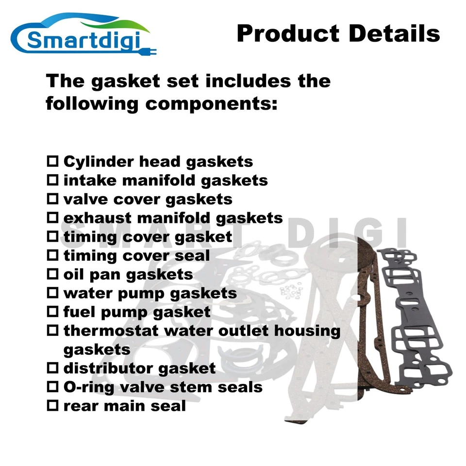 New Full Gasket Kit For Chevrolet 265 283 307 327 350 Small Block GM Holden - image 4 of 4