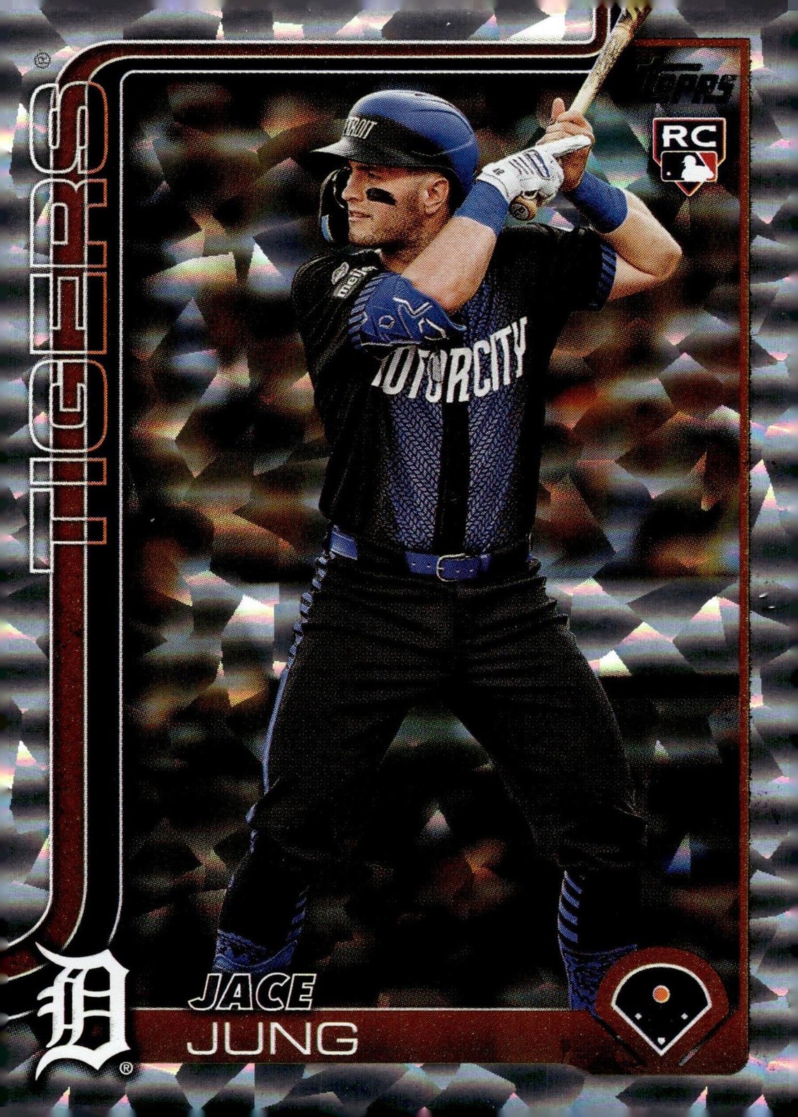 2025 Topps #80 Jace Jung Silver Crackle Foilboard