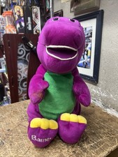 Vintage Large Jumbo Talking 24  Barney Purple Dinosaur Plush Stuffed Animal 24"