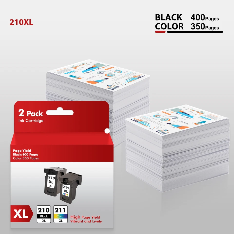 Lote de 330 cartuchos de tinta para Canon PG-210XL CL-211XL PIXMA MP250 MP280 MP495 MX340 Foto 3 de 4