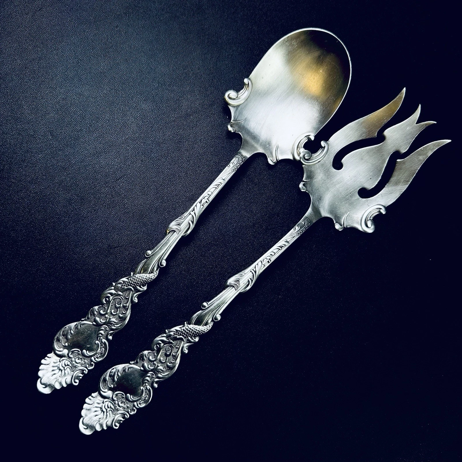 Columbia Silverplate Large Serving Spoon Fork Salad Rogers Silver Plate 1893