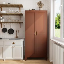 71"Metal File Cabinet With Barn Doors/Adjustable Shelves For Home Office Kitchen