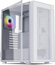 AL800 Mid Tower ATX PC Computer Case - Door Opening Design Tempered Glass, Adjus
