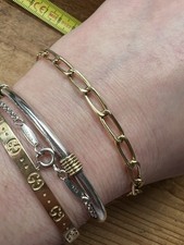 Vintage Solid 18ct Gold Relaxed Curb Link Bracelet 19cm