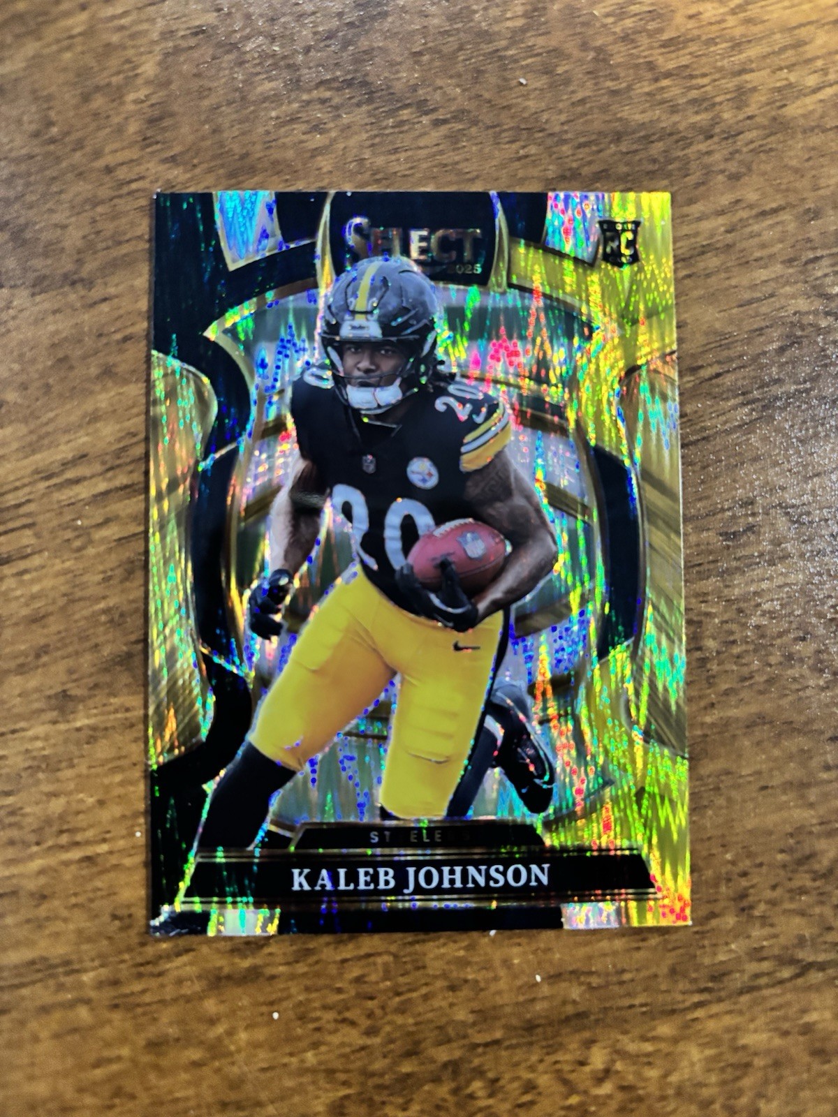 ✨2025 Select Kaleb Johnson Black & Gold Shock Concourse RC #52 COLOR MATCH