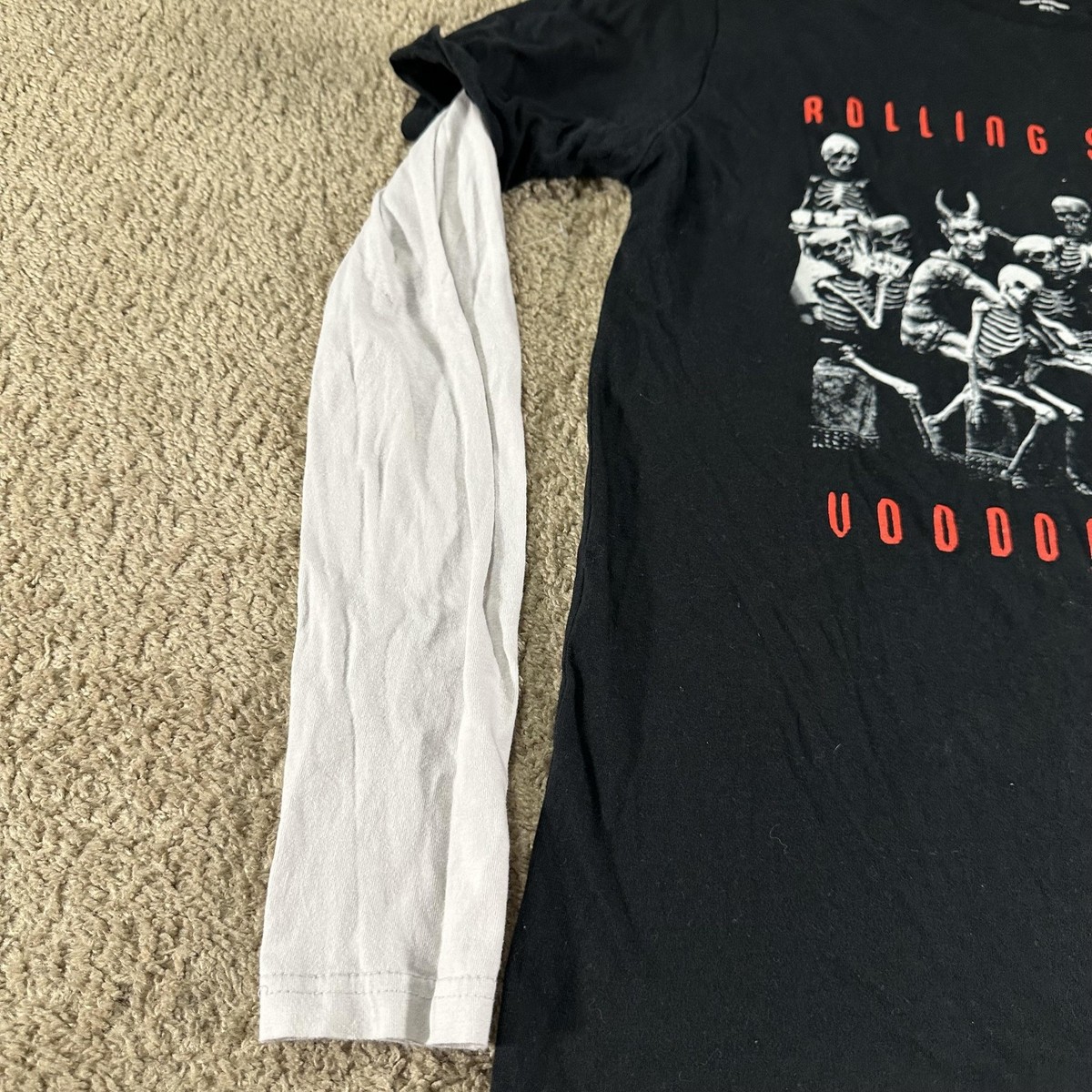 Rolling Stones Voodoo Lounge Shirt Mens Small Black Skeletons