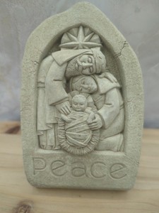 Carruth Studio Nativity Holy Family Mary Joseph Baby Jesus Stone Sculpture 5”