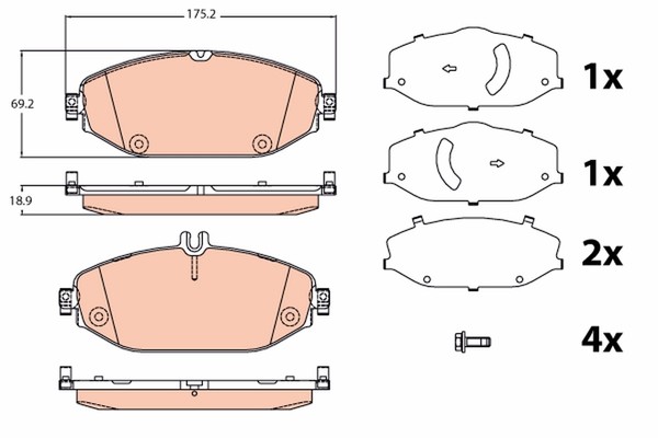Bremsscheiben-BremsbeläGe-Kit TRW Automotive GDB2097 FüR OE 008 420 28 20-image