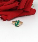 Sterling Silver Vermeil JTV Green Onyx   4.81g  Ring Size 11  CAT RESCUE — photo 1