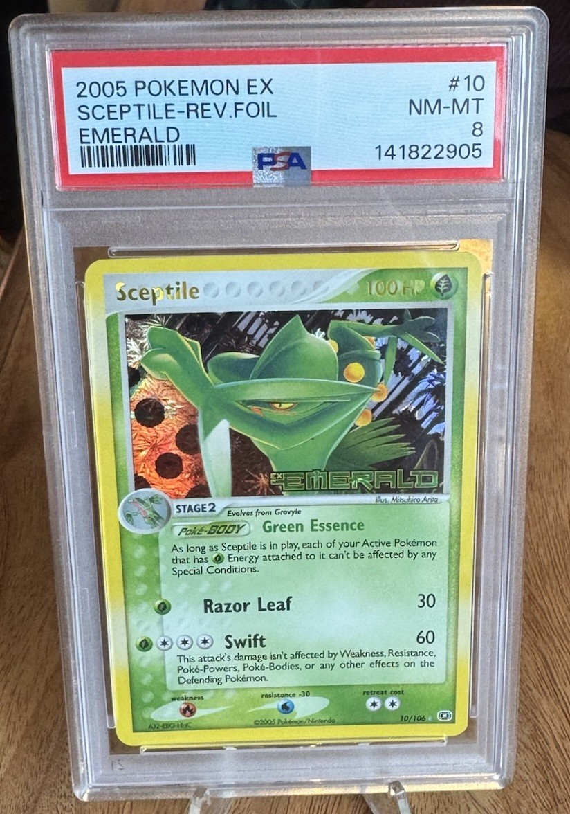 Pokemon EX Emerald Sceptile Reverse Holo #10 PSA 8