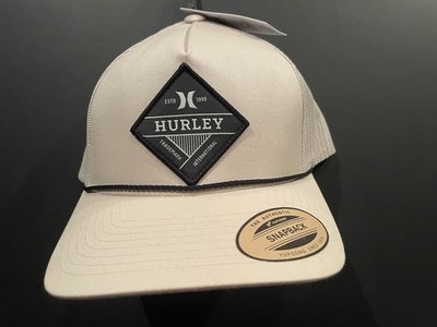 (NWT) Hurley Pacific Patch Trucker Snapback Hat   Light Tan/Beige   1999 Logo