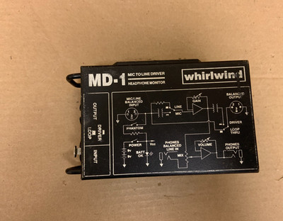 Whirlwind MD-1 Portable Headphone Preamp Line Driver Monitor MIC to Line