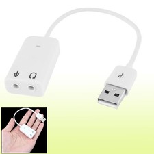 7.1 Channel USB 2.0 3D Sound Card Audio Adapter Adaptor Cable White