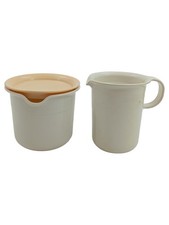 Tupperware Messbecher Set mit Deckel Weiß Kunststoff 500ml Vintage