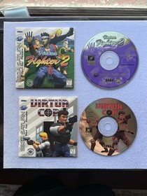 Lot of 2 Sega Saturn Virtua Cop, Virtua Fighter 2 - "Not For Resale" Version