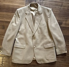 Vintage 1980s Bellamin 100 Pure Wool Camel Blazer Men  s 44 R  USA Made