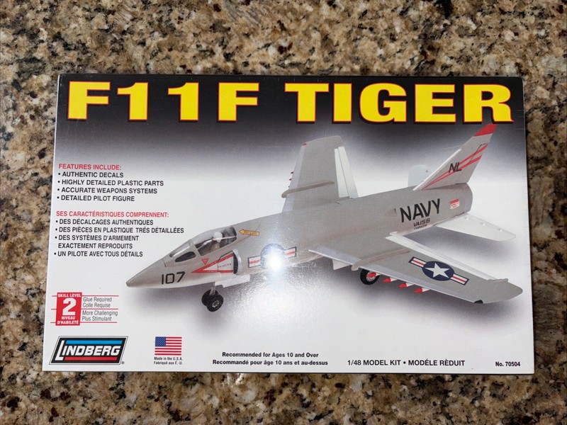 Lindberg 1/48 Scale F11F Tiger Factory Sealed New In Box