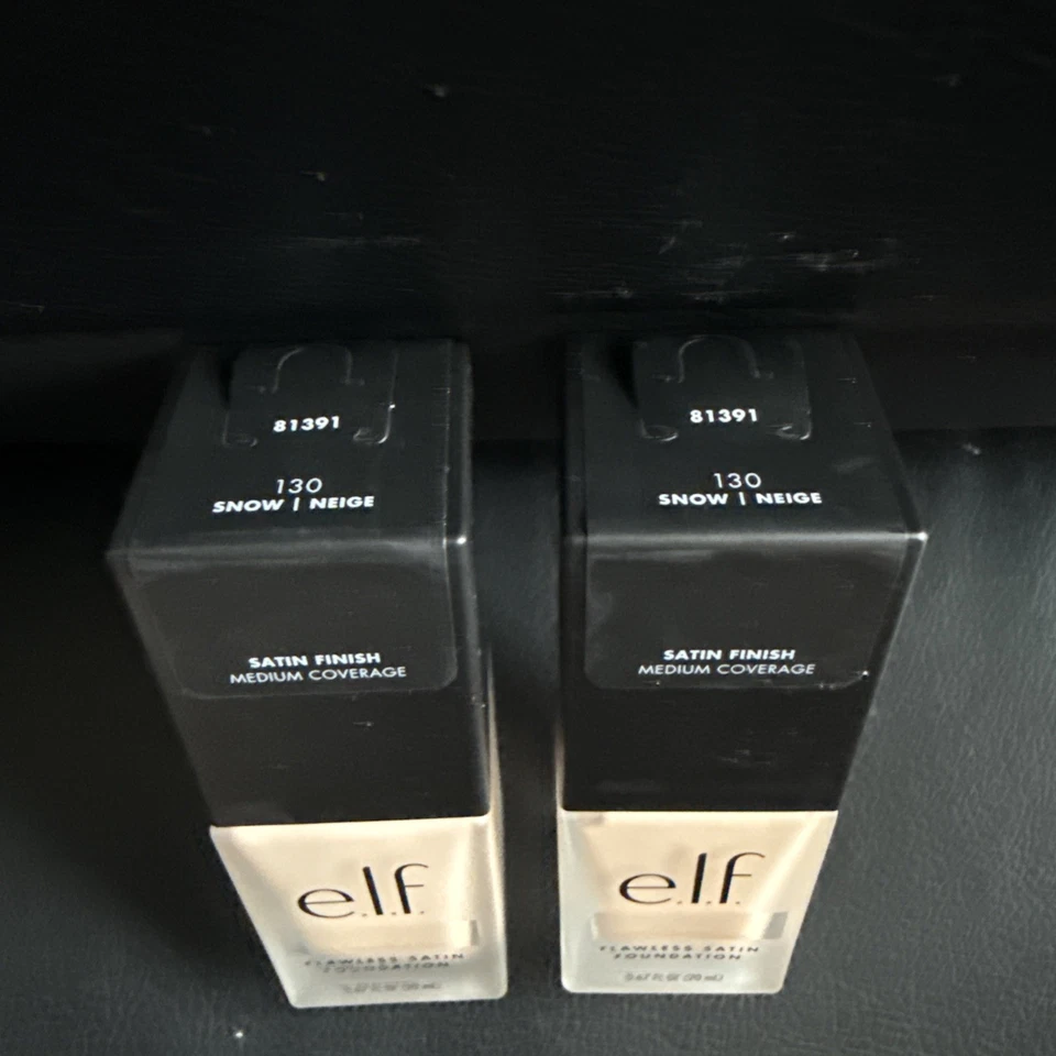 2 Elf Flawless Satin Foundation 130 SNOW Cool Pink Undertones Medium Coverage - Image 2 of 3
