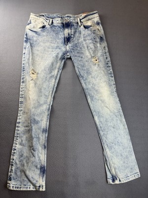 Ed Hardy Skuller Jeans Mens 38 Acid Wash Distressed Y2K Fits(36x31)