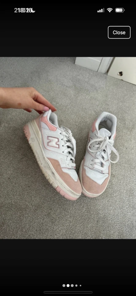 Size 5.5 - New Balance 550 Pink Sand White W - Image 2 of 4
