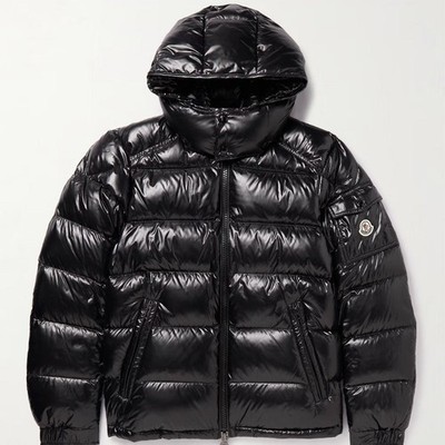 NEW Moncler Men's Maya Quilted Shell Hooded Down Jacket in Black Size 3 Large