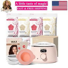 Wax Kit Pink Digital Hair Removal Waxing Kit for Women  Men Hot Wax Warmer P...