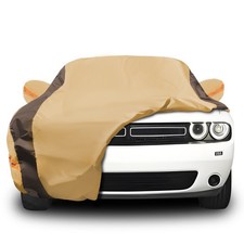 FSGRICH Car Cover A Compatible with Dodge challenger, Camel Brown
