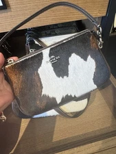 COACH Nolita 19 With Cow Print  CCV61, cow printed haircalf/Sv/Cow Multi