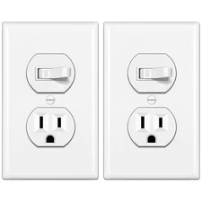 BESTTEN 2 Pack Combination Toggle Light Switch and Duplex Receptacle Outlet, ...