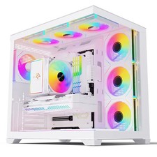 PC Case Computer Case Gaming ATX M-ATX Mini-ITX White Midi Tower SNOWMAN