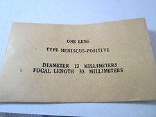 OPTICAL LENS 13mm Diameter Focal Length 53mm LASER OPTICS BIN 1B