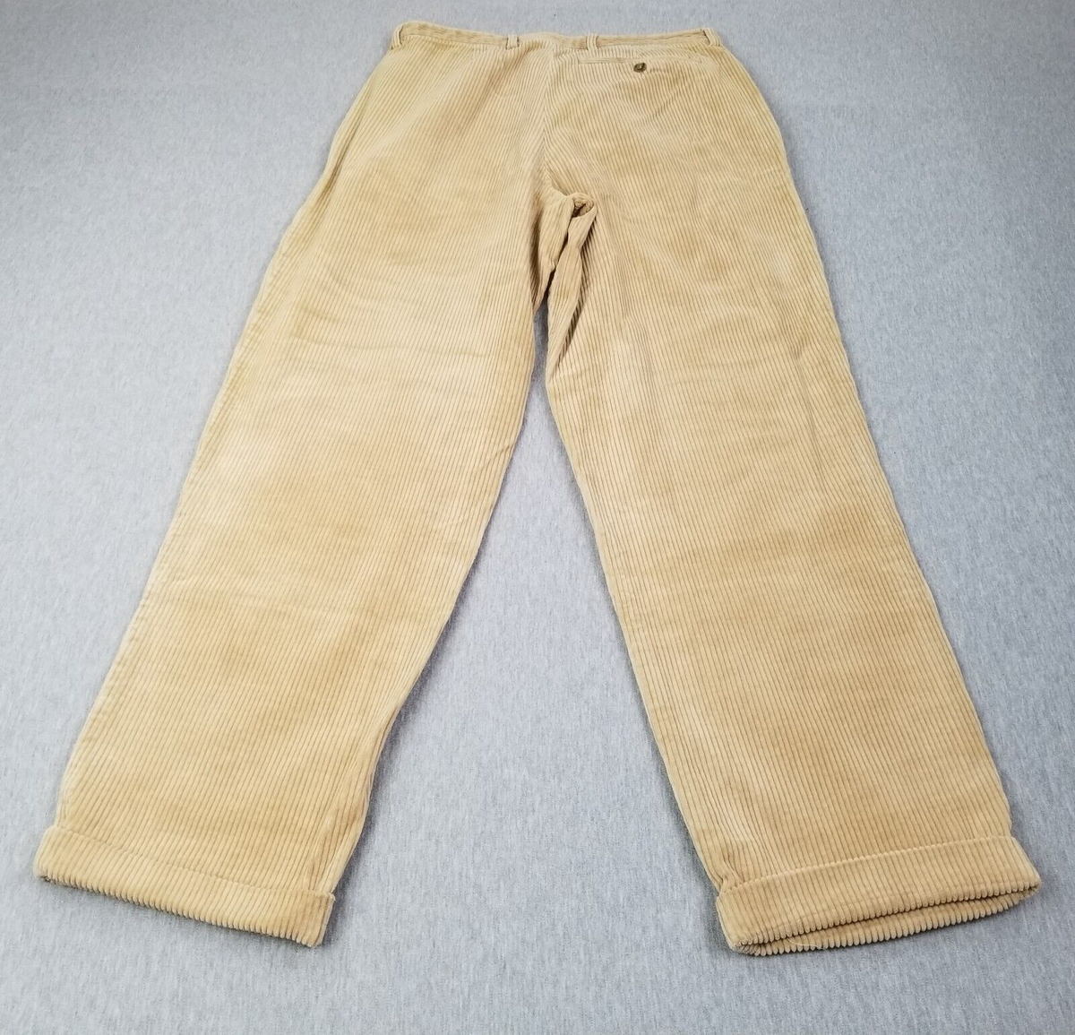VINTAGE Banana Republic Pants Mens 32x34 Tan Corduroy Pleated