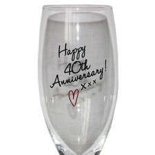 Flute Di Champagne Per Il 40° Anniversario - Set Di 2 - Dettaglio A Cuore