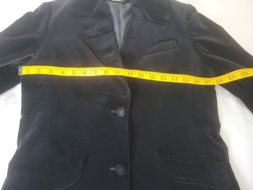 Breckenridge Black Velvet Vintage Jacket Blazer Women's 6 Two Button Riding Coat - Picture 7 of 12