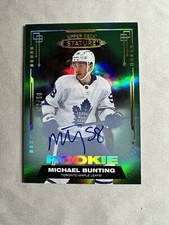 2021-22 Upper Deck Stature Rookies Green Auto 01/50 Michael Bunting #195 ALPHA