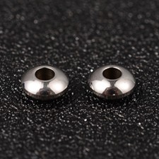 20 Pcs Rondelle 304 Stainless Steel Beads Jewelry Making Crafts 6x3mm Hole 2.5mm