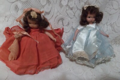 NANCY ANN STORYBOOK BISQUE DOLLS VINTAGE LOT OF 2 MISC. BOX