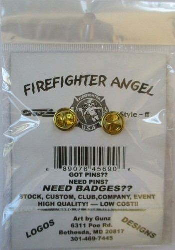 FIREFIGHTER ANGEL PIN - MADE BY GUNZ - BRAND NEW - Picture 3 of 3