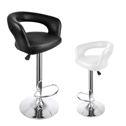 New PU PVC Leather Bar Stool Kitchen Chair Gas Lift Black White Red - Picture 8 of 9